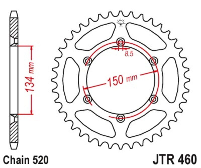 Couronne JT SPROCKETS Acier Anti boue - 520 YAMAHA YZ/YZF 2000 à 2026